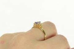 14K Yellow Gold Pear Tanzanite Diamond Engagement Ring