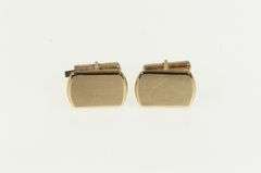 14K Yellow Gold Squared Monogrammable Vintage Classic Cuff Links