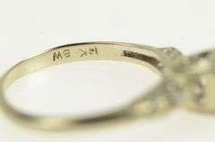 14K White Gold 1940's 3.8mm Diamond Engagement Setting Ring