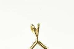 14K Yellow Gold Princess Cut Solitaire Vintage Classic CZ Pendant