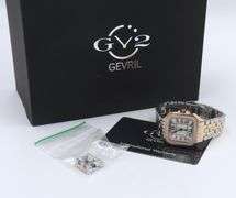 Gevril GV2 Milan Quartz 27.5mm Rose Gold Stainless Steel Square Watch