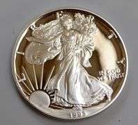 1993 Proof  Silver Eagle With Box And Paper.