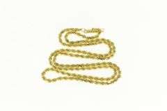14K Yellow Gold 2.5mm Thick Rope Woven Vintage Chain Necklace