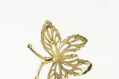 14K Yellow Gold Diamond Cut Butterfly Change Symbol Pendant