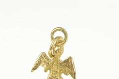 14K Yellow Gold 3D Cherub Baby Guardian Angel Protection Charm/Pendant