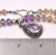 Amethyst Pendant with Amethyst Beads In Sterling Silver