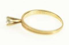14K Yellow Gold Vintage Diamond Solitaire Classic Promise Ring