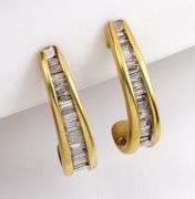 Glittering J Hoop Diamond Earrings