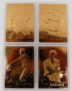 4 - 22KT Gold Foil Baseball Greats Cards