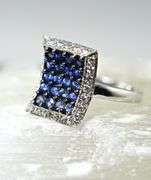 Pretty Gradiating Shades of Sapphires in a Fascinating 14K Ring