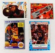 4 NBA Basketball Cards, Jordan & Johnson
