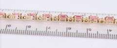 Handsome Yellow Gold oval Pink Tourmaline XO Bracelet