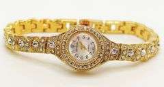 Ladies Geneva & Gemstone Watch, 18kt Yellow Gold Plated