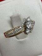 CERTIFIED 14K GOLD AND DIAMOND LADIES RING