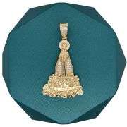 14K YELLOW GOLD SPARKLING RELIGION CHARM  NECKLACE