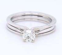 Sparkling White Gold 0.40ct Round Brilliant Cut Diamond Solitaire Wrap Ring