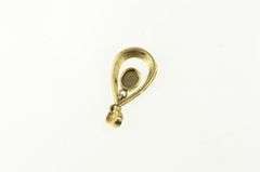 14K Yellow Gold Black Cat's Eye Engraved Tear Drop Dangle Pendant