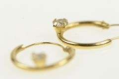 14K Yellow Gold Vintage CZ Classic Fashion Hoop Earrings