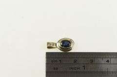 14K Yellow Gold Natural Sapphire Diamond Statement Pendant