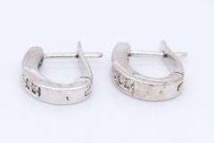 Brilliant White Gold Diamond Hoop Earrings