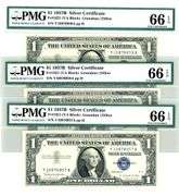 3 1957-B $1 Silver Certificates in PMG66EPQ