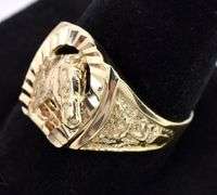 Sturdy Horse Ring In 14K Yellow Gold