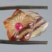 Glowing! 23.48ct Bi-color Fluorite carving