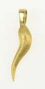 14K Yellow Gold Traditional Italian Horn Protection Symbol Pendant