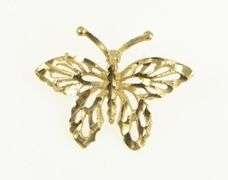 14K Yellow Gold Diamond Cut Butterfly Change Symbol Pendant