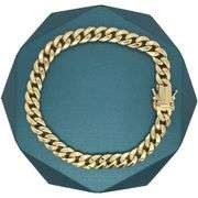 7.5MM- 14K YELLOW GOLD MIAMI CUBAN LINK CHAIN BRACELET