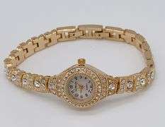 LADIES GENEVA & GEMSTONE WATCH-18KT GP
