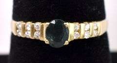 Adorable Blue Sapphire And Diamond Ring In 14K Yellow Gold