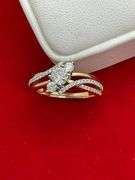 CERTIFIED 14K GOLD AND DIAMOND LADIES RING