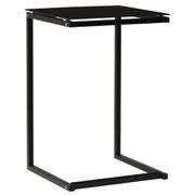 Side Table Black 15.7inx15.7inx23.6in Tempered Glass