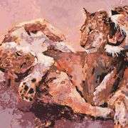 Lioness & Her Cubs by Mark King (1931-2014)
