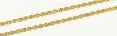 14K Yellow Gold 1.6mm Rope Rolling Link Fancy Twist Chain Necklace