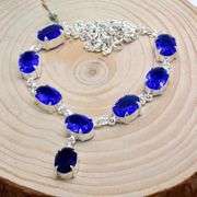 Stunning 41 Ctw Lab Sapphire Necklace