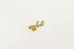 10K Yellow Gold 3D Sprite Gnome Reading Book on Mushroom Charm/Pendant