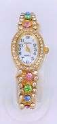LADIES GENEVA & GEMSTONE WATCH-18KT GP