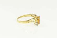 14K Yellow Gold Pear Citrine Diamond Cluster Chevron Ring