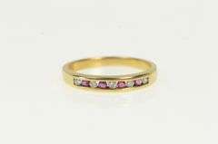 10K Yellow Gold Diamond Ruby Classic Vintage Wedding Band Ring