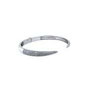 18K WHITE GOLD OPEN BANGLE WITH DIAMONDS