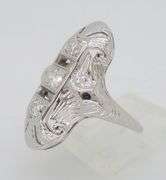 Navette Diamond Ring Made in 18k White Gold