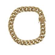 14K YELLOW GOLD JUMBO MIAMI CUBAN LINK CHAIN BRACELET