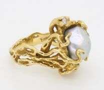 Baroque Pearl & Diamond Cocktail Ring