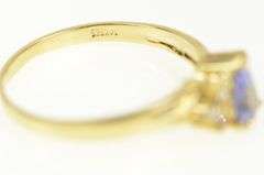 14K Yellow Gold Pear Tanzanite Diamond Engagement Ring