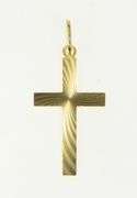 14K Yellow Gold Ornate Swirl Design Cross Christian Faith Pendant