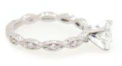 Gabriel & Co. 1.14ctw Round Diamond Twisted Milgrain Shank Straight Engagement Ring in 14K
