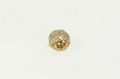14K Yellow Gold Ornate Wavy Two Tone CZ Encrusted Bead Charm/Pendant