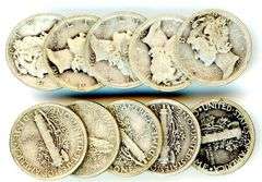 10 Different Silver Mercury Dimes